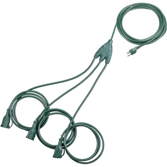 Outdoor Extension Cord 1 to 3 Splitter, 24 ft Extension(36 ft ), Multi Outlet - Picture 1 of 6